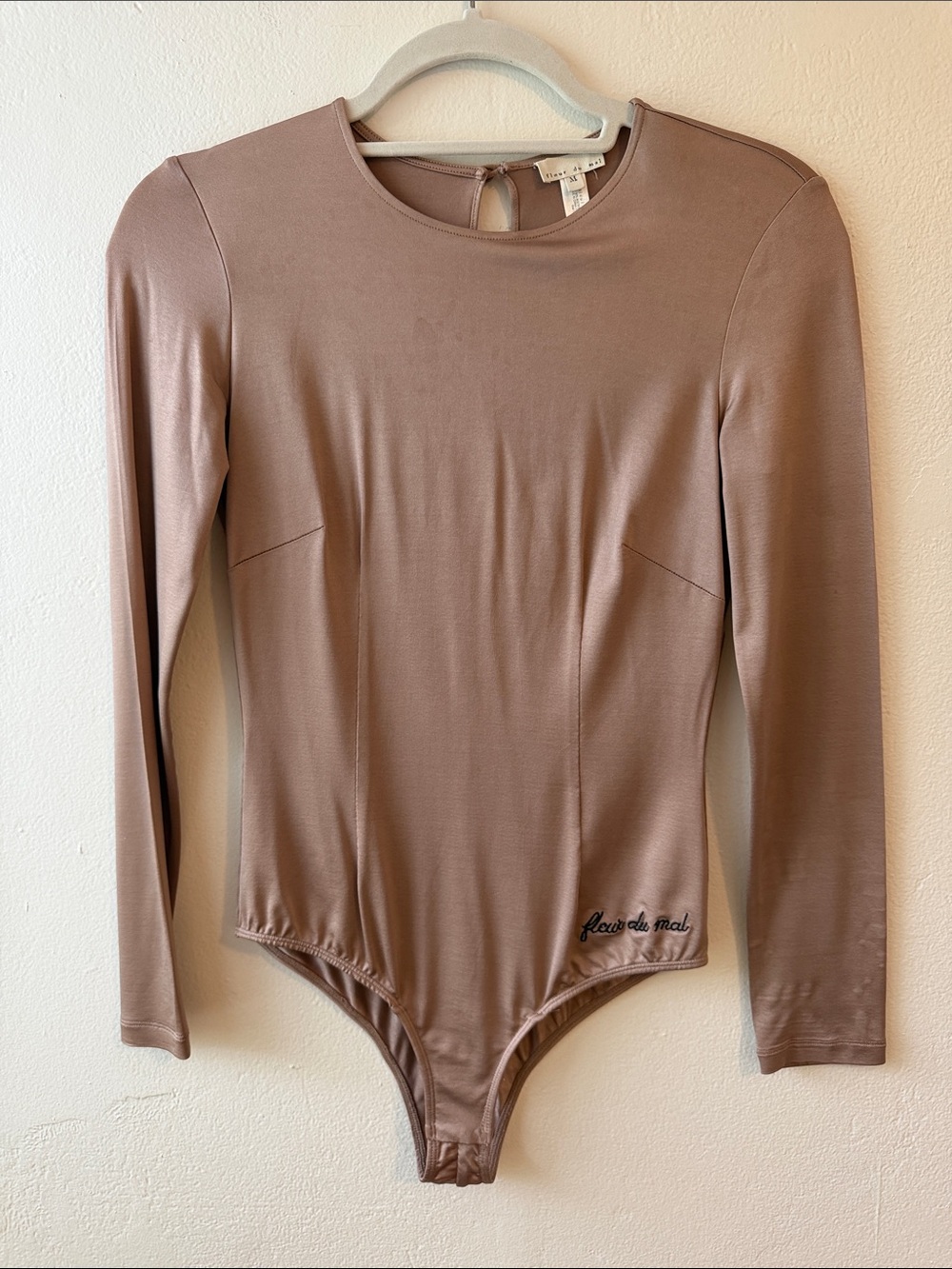 Fleur du Mal Mauve Taupe Long Sleeve Bodysuit